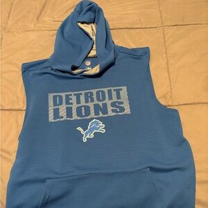NFL Detroit Lions Blue Sleeveless Hoodie Unisex XL